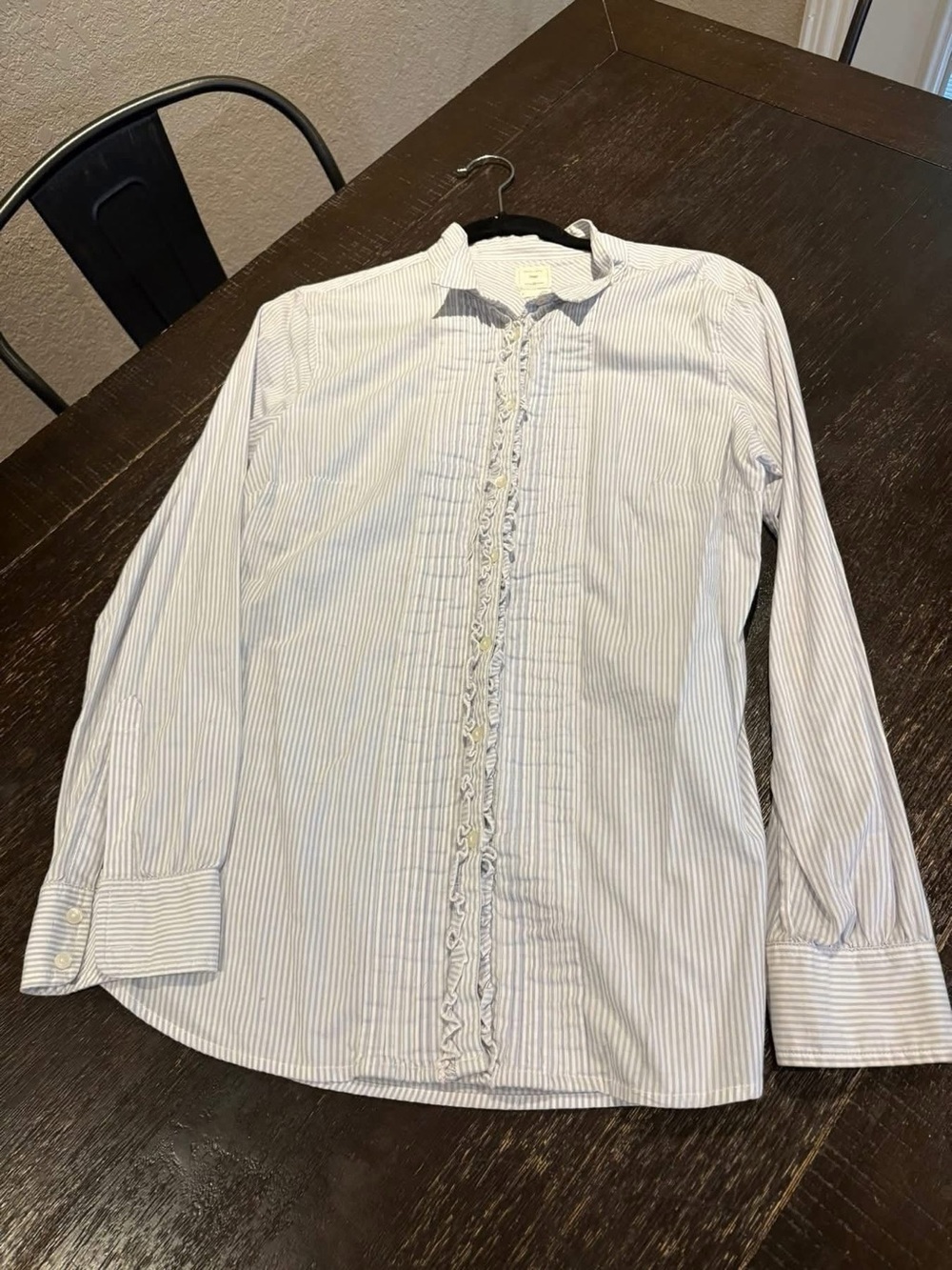 GAP Light Blue & White Striped Dress Shirt